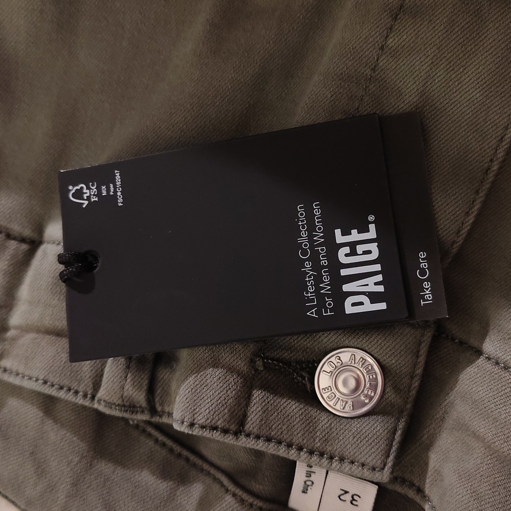 PAIGE Carly Wide Leg Cargo Pocket Jeans – Vintage Ivy Green, Size 32 (10-12) - Picture 8 of 16